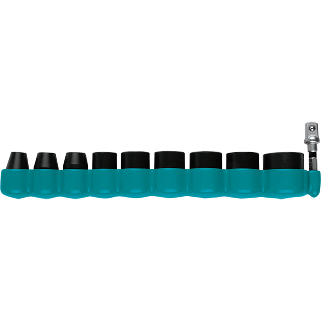 Makita 10 Piece 3/8 Inch Drive SAE Impact Socket Set with Standard Socket Adapter from Columbia Safety